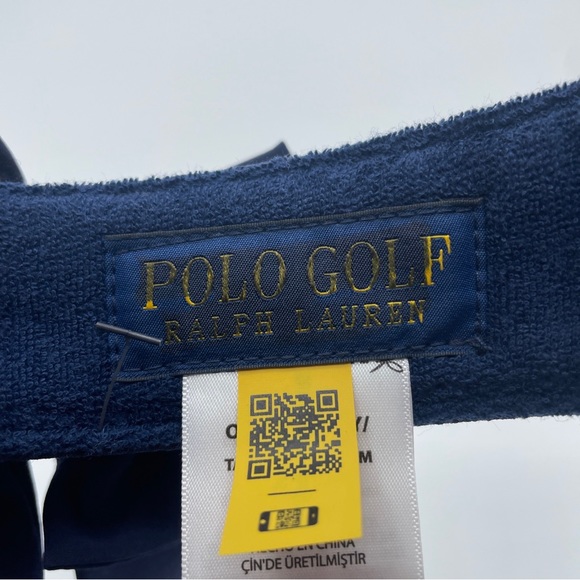 POLO GOLF Ralph Lauren 4-way stretch hat/visor in NAVY/WHITE w/bow closure - Picture 10 of 11